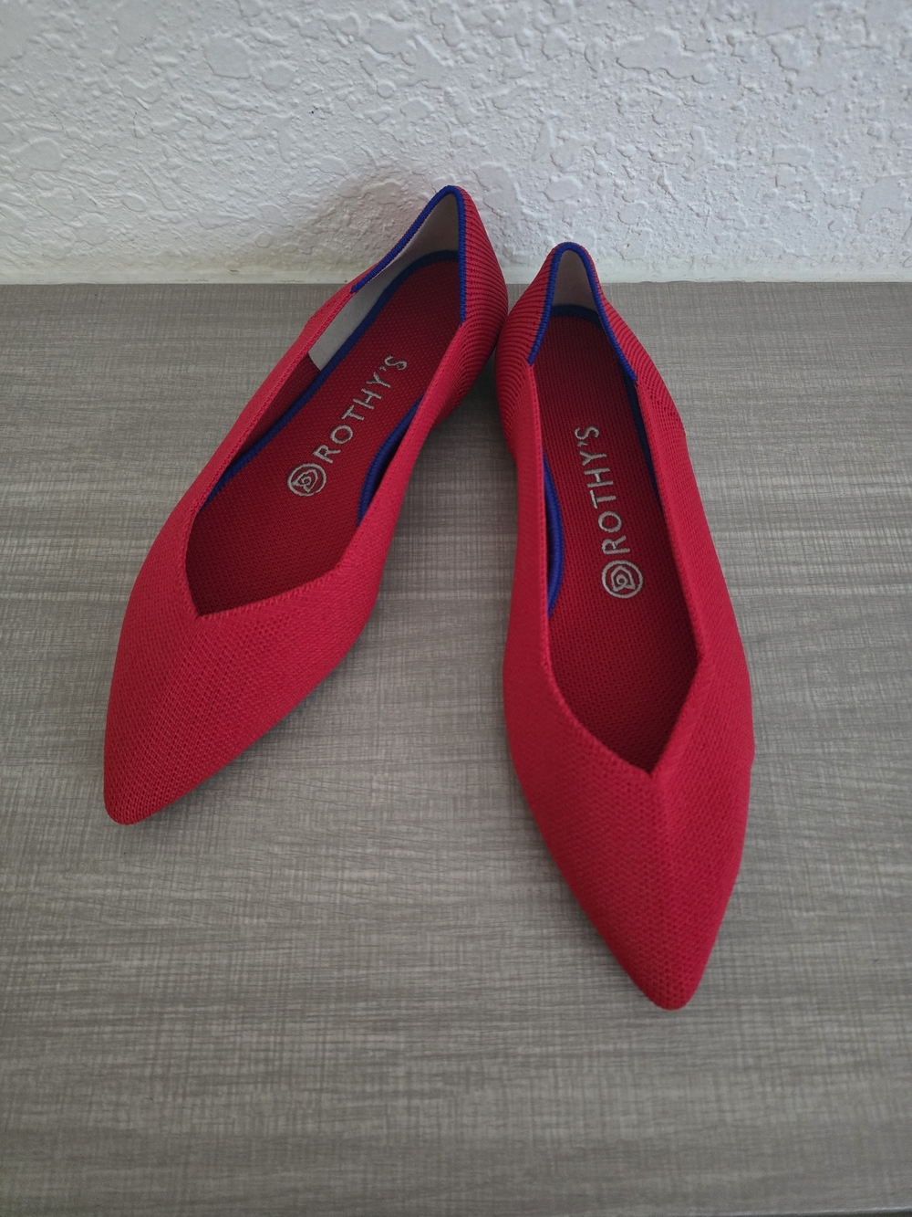 Rothy's The Point Women's Flats Red Knit Pointed Toe Slip On Shoes Size US W8
